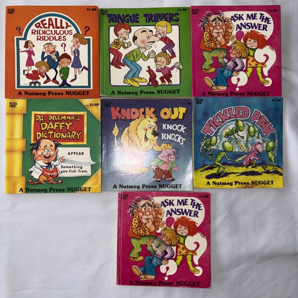 Lot of Vintage Nutmeg Press Children's Knock Knock Books Funny Joke Kids Books‎